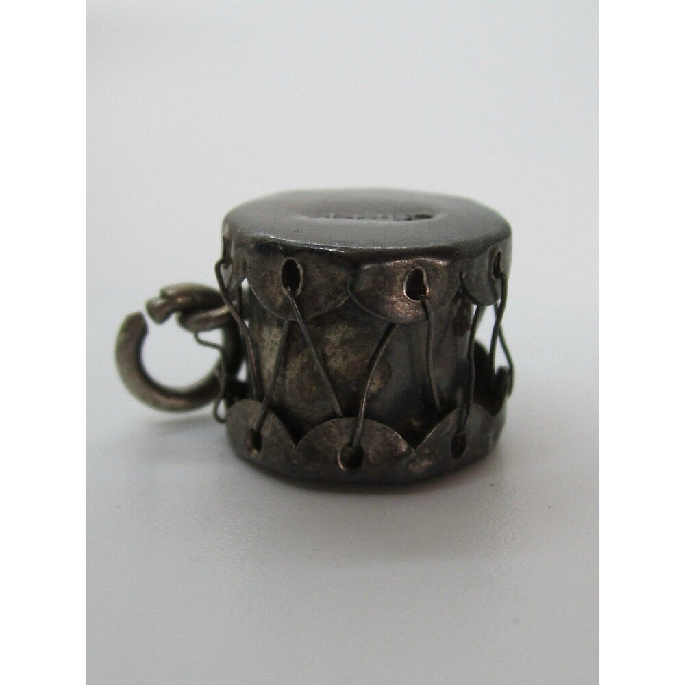 Vintage 925 Sterling Tom Tom Drum Pendant Charm